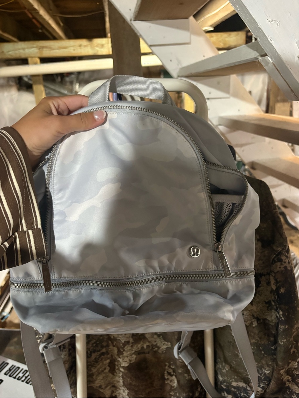 lululemon athletica Light Gray Camo Mini Backpack